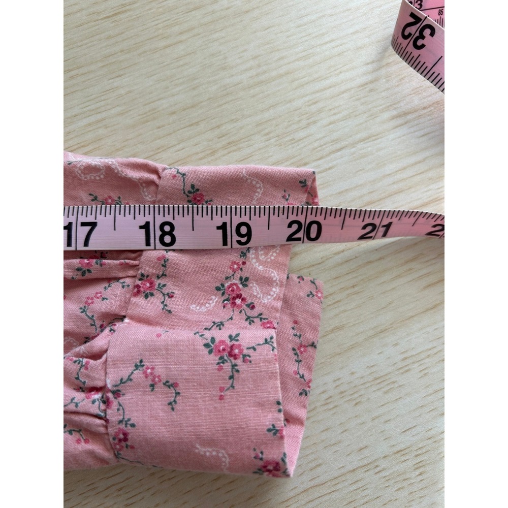 Handmade Prairie Dress bonnet Pink Floral Lace costume coquette cottage pioneer - Picture 12 of 15
